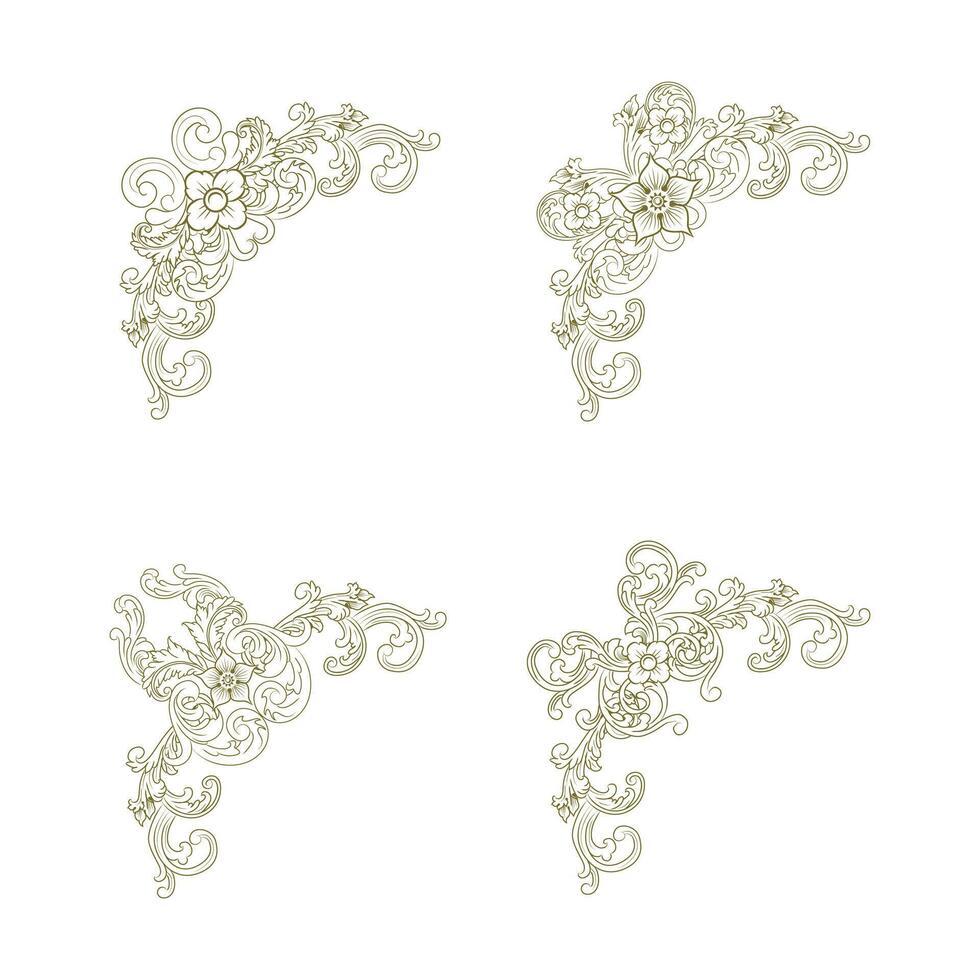 Classic Vintage Baroque Victorian Frames Separator Elements Classic Wedding Invitation vector
