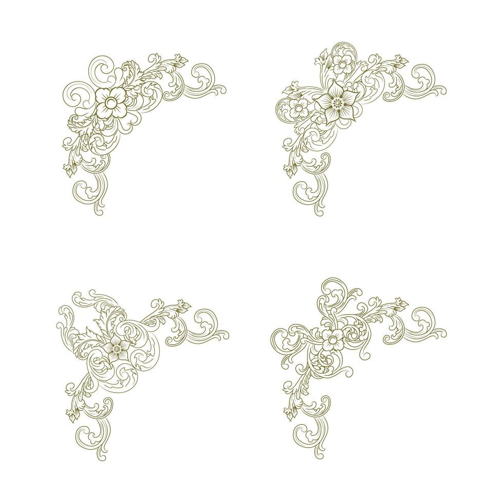 Classic Vintage Baroque Victorian Frames Separator Elements Classic Wedding Invitation vector
