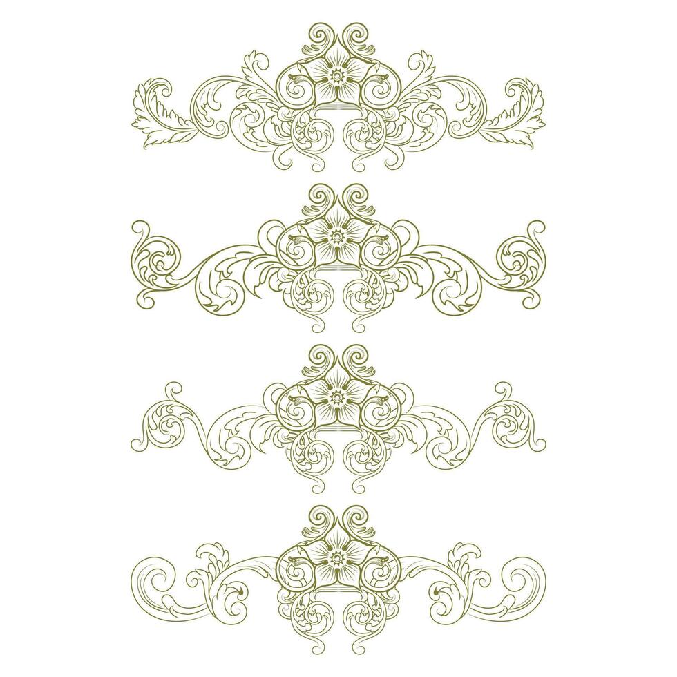 Classic Vintage Baroque Victorian Frames Separator Elements Classic Wedding Invitation vector