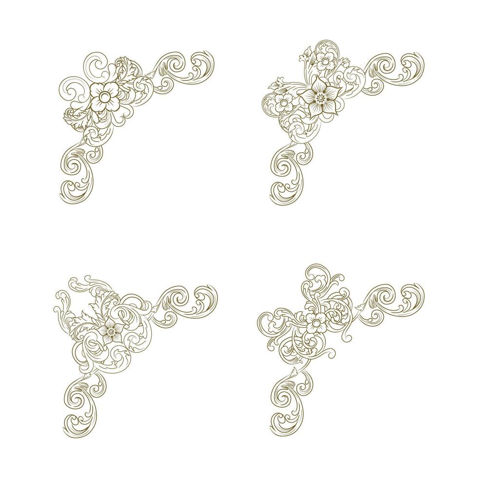 Classic Vintage Baroque Victorian Frames Separator Elements Classic Wedding Invitation vector