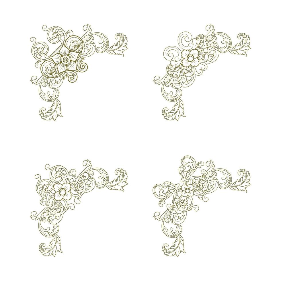 Classic Vintage Baroque Victorian Frames Separator Elements Classic Wedding Invitation vector