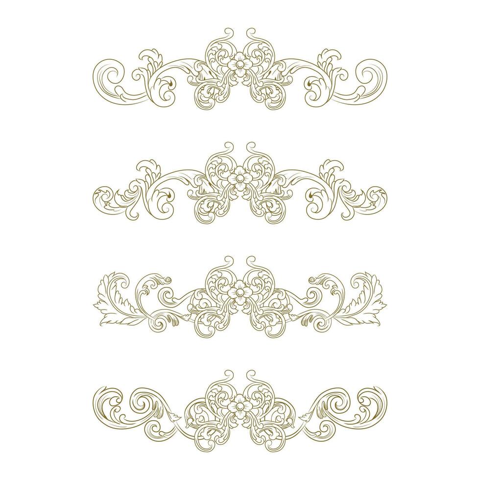 Classic Vintage Baroque Victorian Frames Separator Elements Classic Wedding Invitation vector