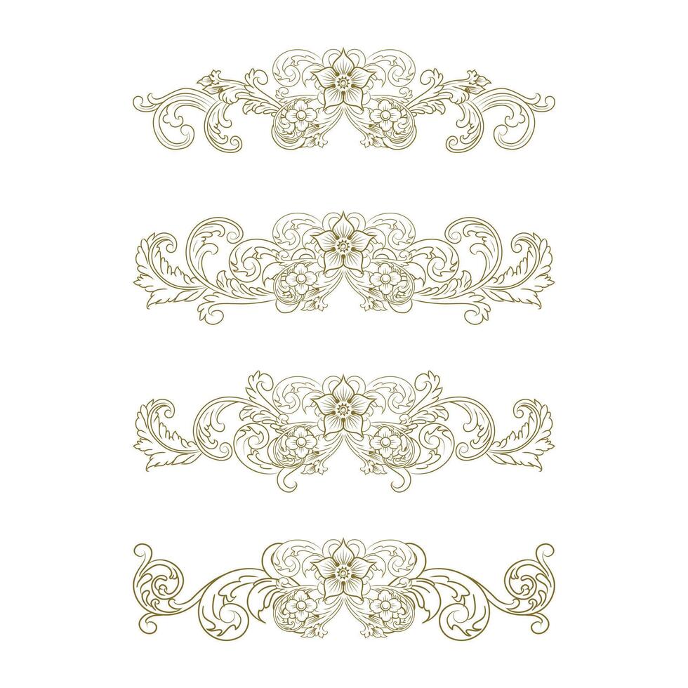 Classic Vintage Baroque Victorian Frames Separator Elements Classic Wedding Invitation vector