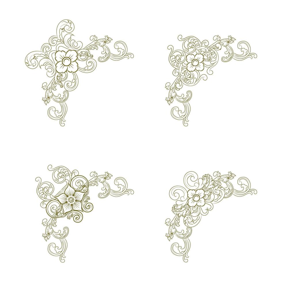 Classic Vintage Baroque Victorian Frames Separator Elements Classic Wedding Invitation vector