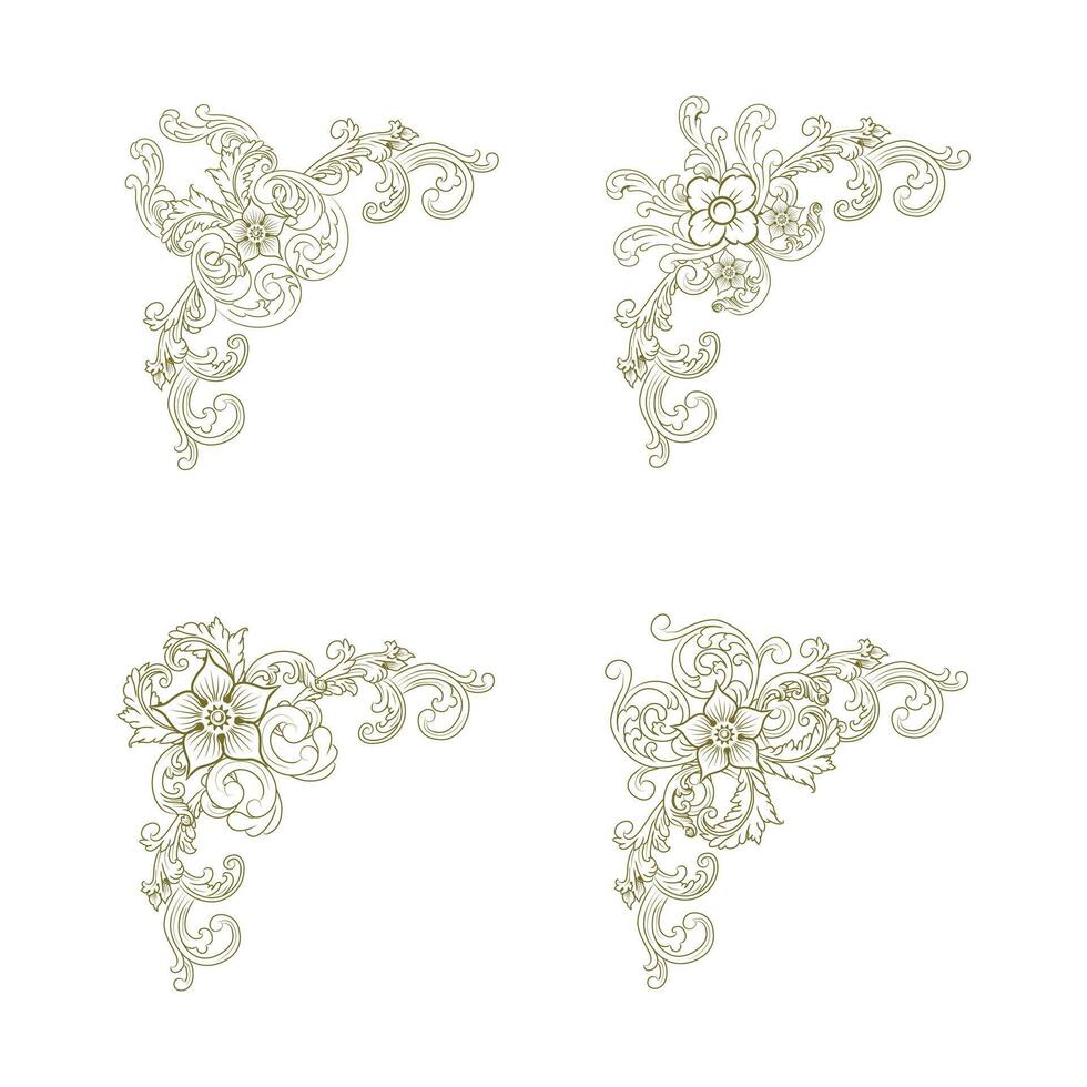 Classic Vintage Baroque Victorian Frames Separator Elements Classic Wedding Invitation vector