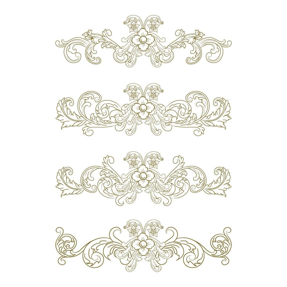 Classic Vintage Baroque Victorian Frames Separator Elements Classic Wedding Invitation vector