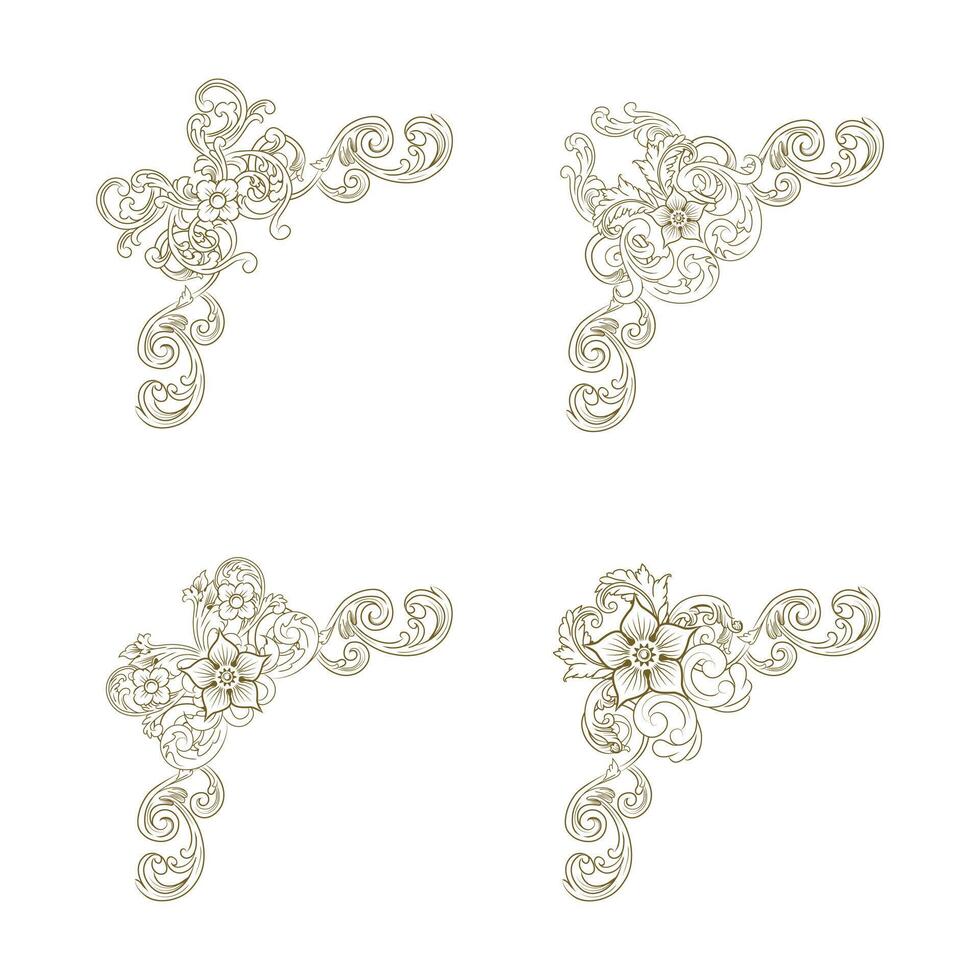 Classic Vintage Baroque Victorian Frames Separator Elements Classic Wedding Invitation vector
