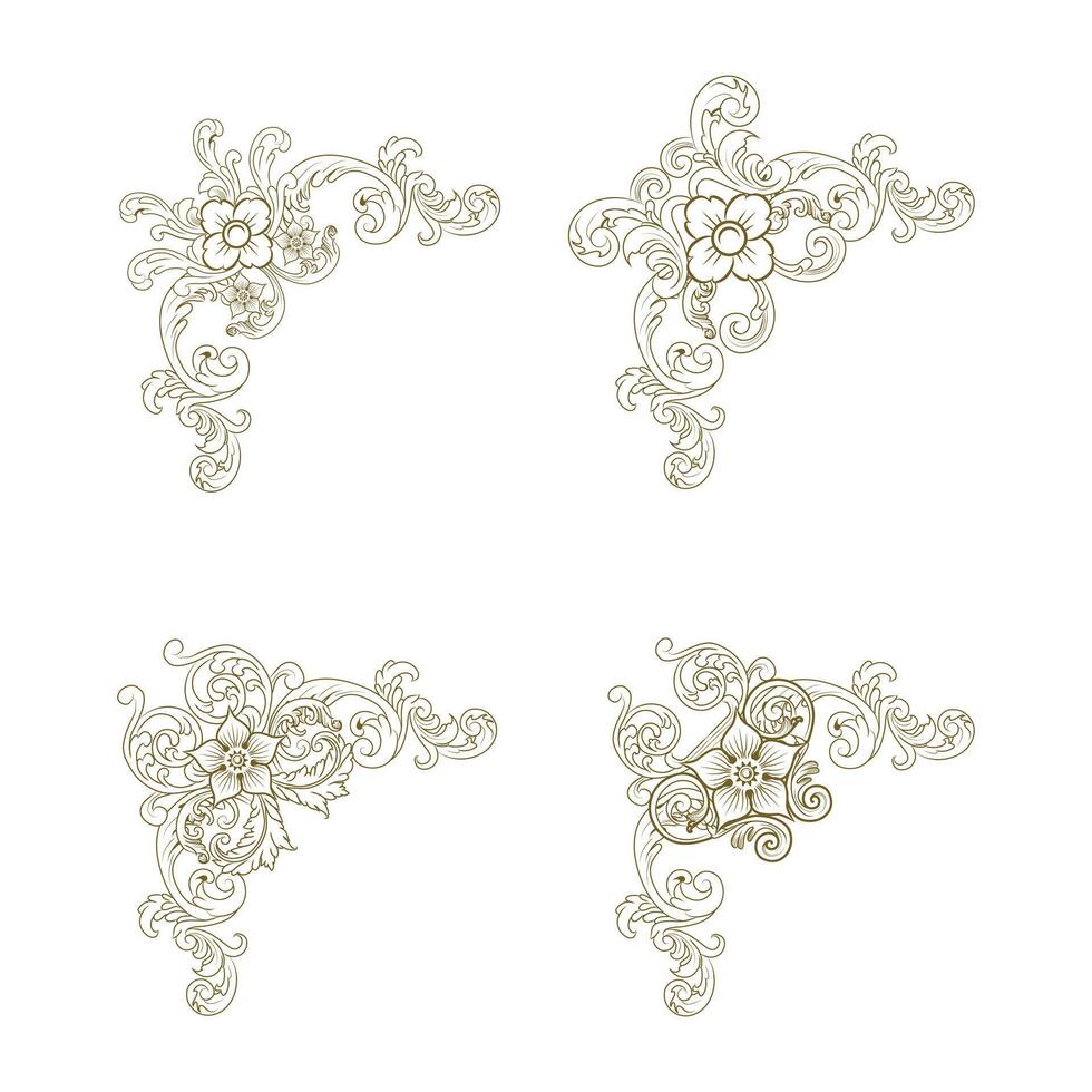 Classic Vintage Baroque Victorian Frames Separator Elements Classic Wedding Invitation vector