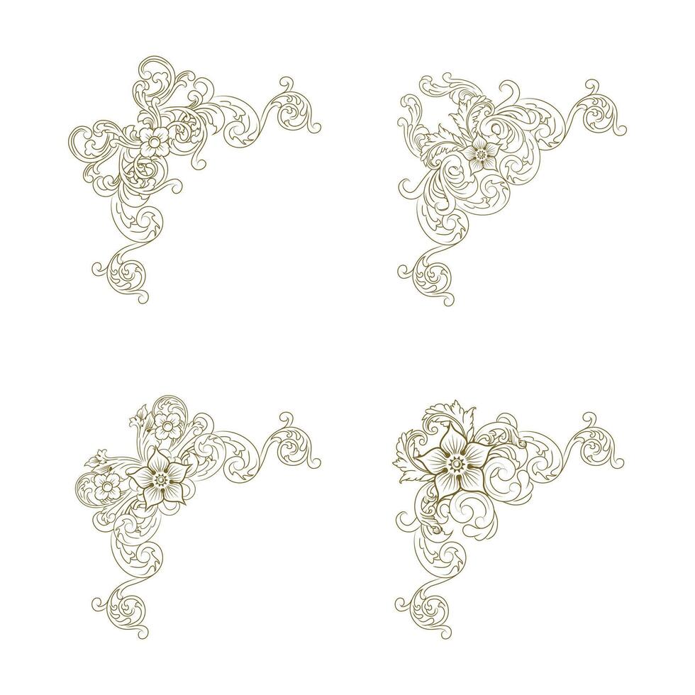 Classic Vintage Baroque Victorian Frames Separator Elements Classic Wedding Invitation vector