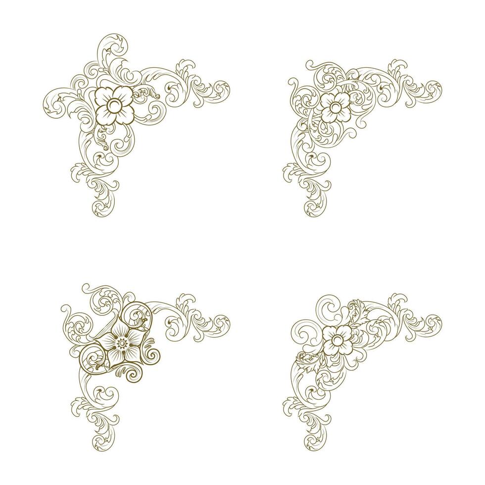 Classic Vintage Baroque Victorian Frames Separator Elements Classic Wedding Invitation vector