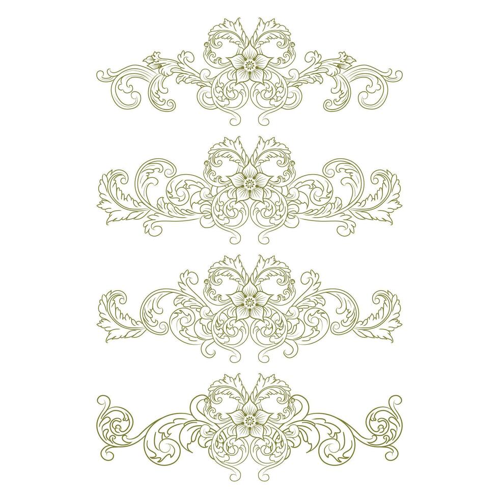 Classic Vintage Baroque Victorian Frames Separator Elements Classic Wedding Invitation vector