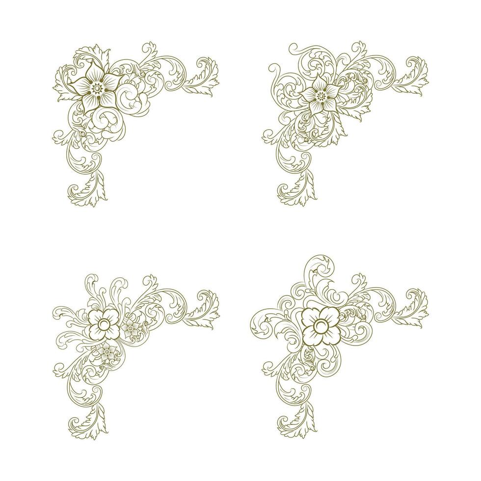 Classic Vintage Baroque Victorian Frames Separator Elements Classic Wedding Invitation vector
