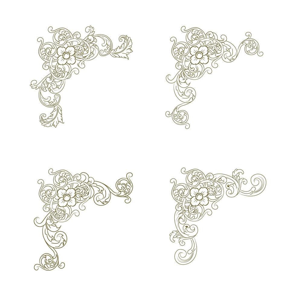 Classic Vintage Baroque Victorian Frames Separator Elements Classic Wedding Invitation vector