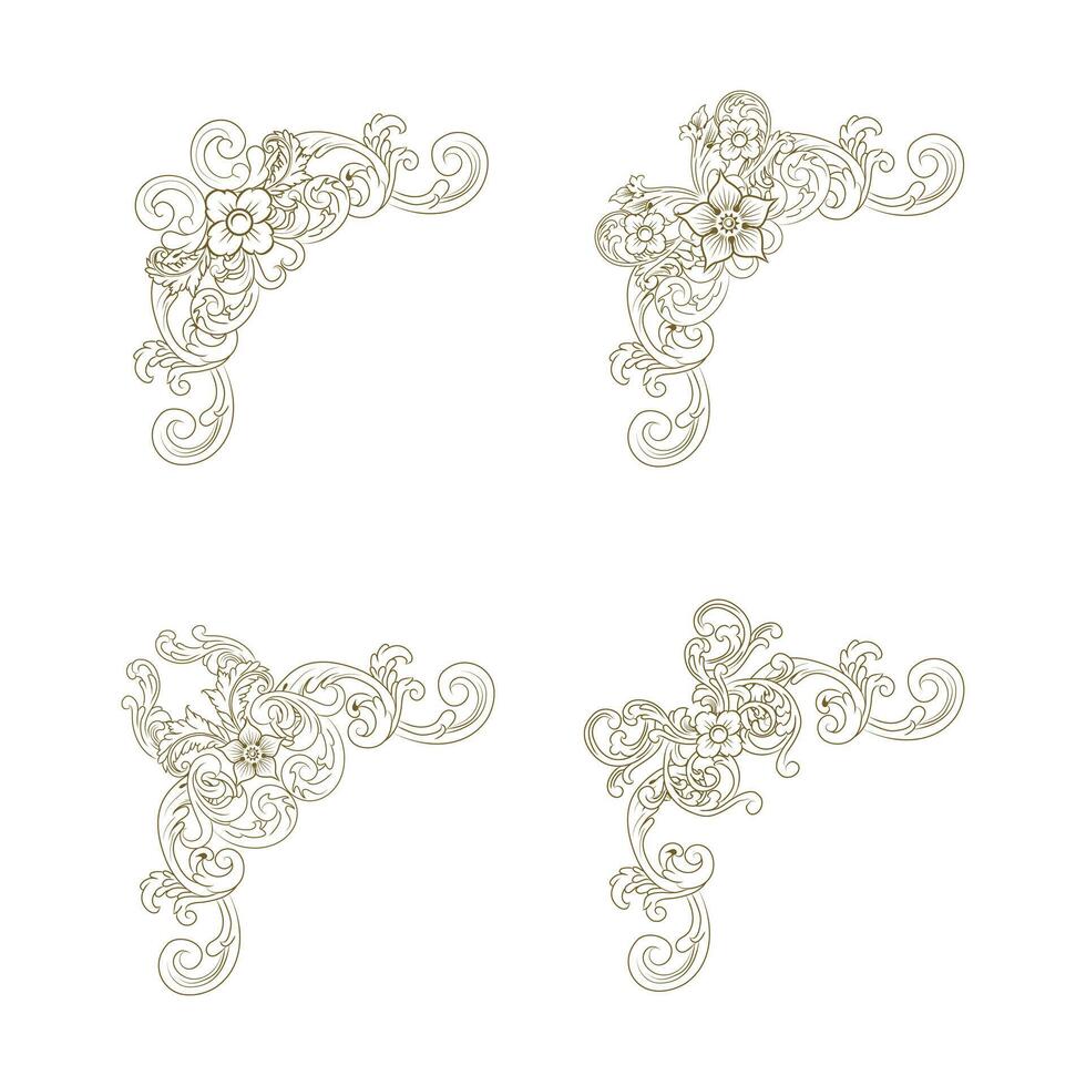 Classic Vintage Baroque Victorian Frames Separator Elements Classic Wedding Invitation vector