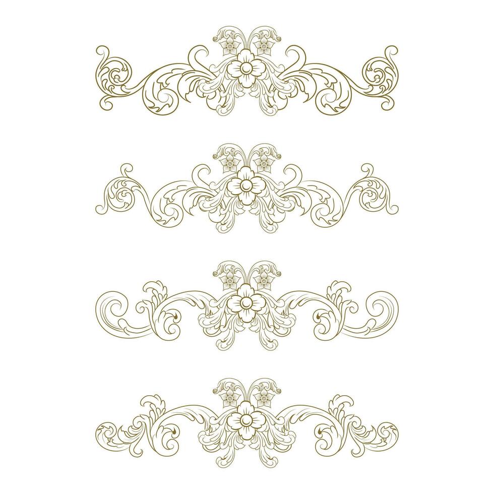Classic Vintage Baroque Victorian Frames Separator Elements Classic Wedding Invitation vector