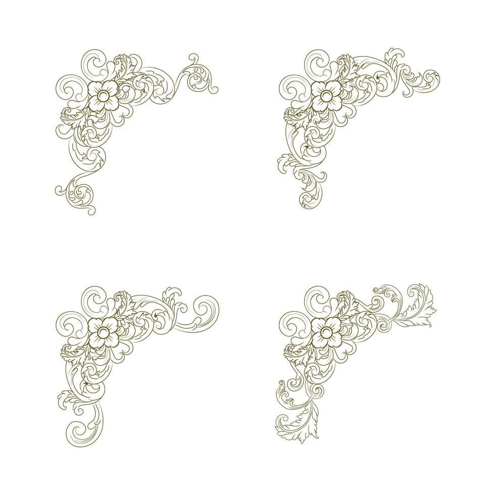 Classic Vintage Baroque Victorian Frames Separator Elements Classic Wedding Invitation vector