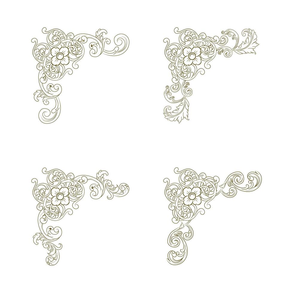 Classic Vintage Baroque Victorian Frames Separator Elements Classic Wedding Invitation vector
