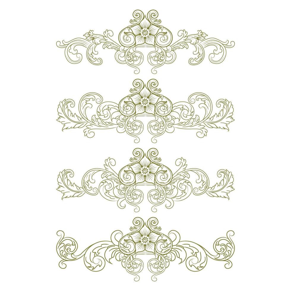Classic Vintage Baroque Victorian Frames Separator Elements Classic Wedding Invitation vector