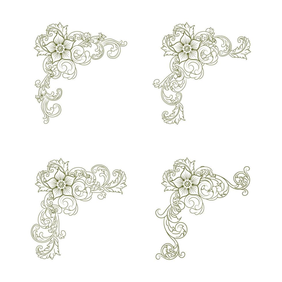 Classic Vintage Baroque Victorian Frames Separator Elements Classic Wedding Invitation vector
