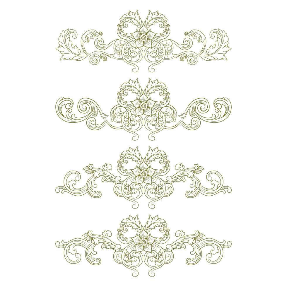 Classic Vintage Baroque Victorian Frames Separator Elements Classic Wedding Invitation vector