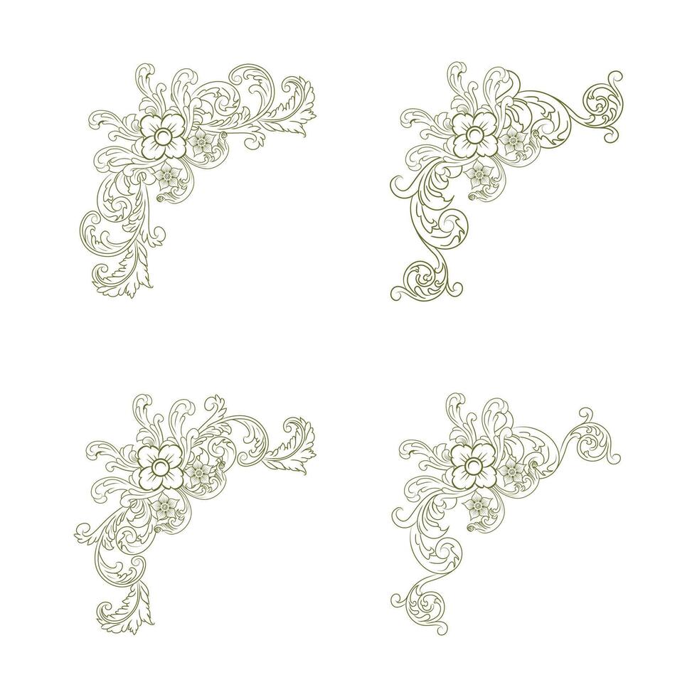 Classic Vintage Baroque Victorian Frames Separator Elements Classic Wedding Invitation vector