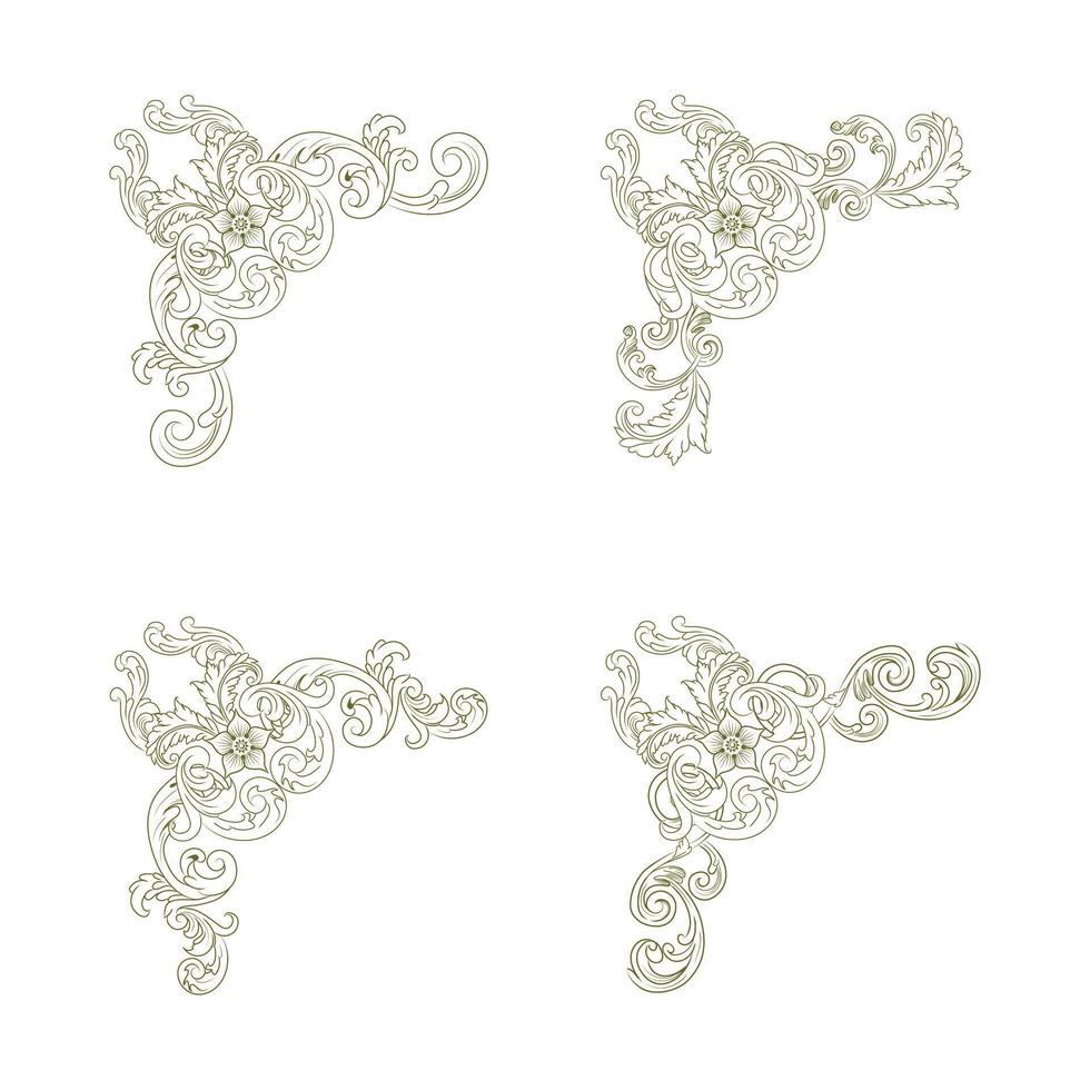 Classic Vintage Baroque Victorian Frames Separator Elements Classic Wedding Invitation vector