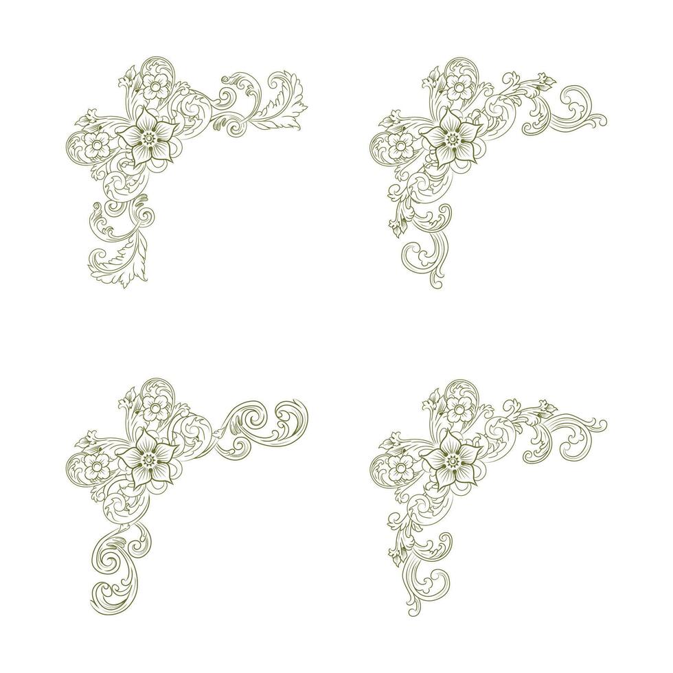 Classic Vintage Baroque Victorian Frames Separator Elements Classic Wedding Invitation vector