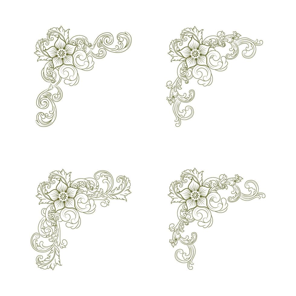 Classic Vintage Baroque Victorian Frames Separator Elements Classic Wedding Invitation vector