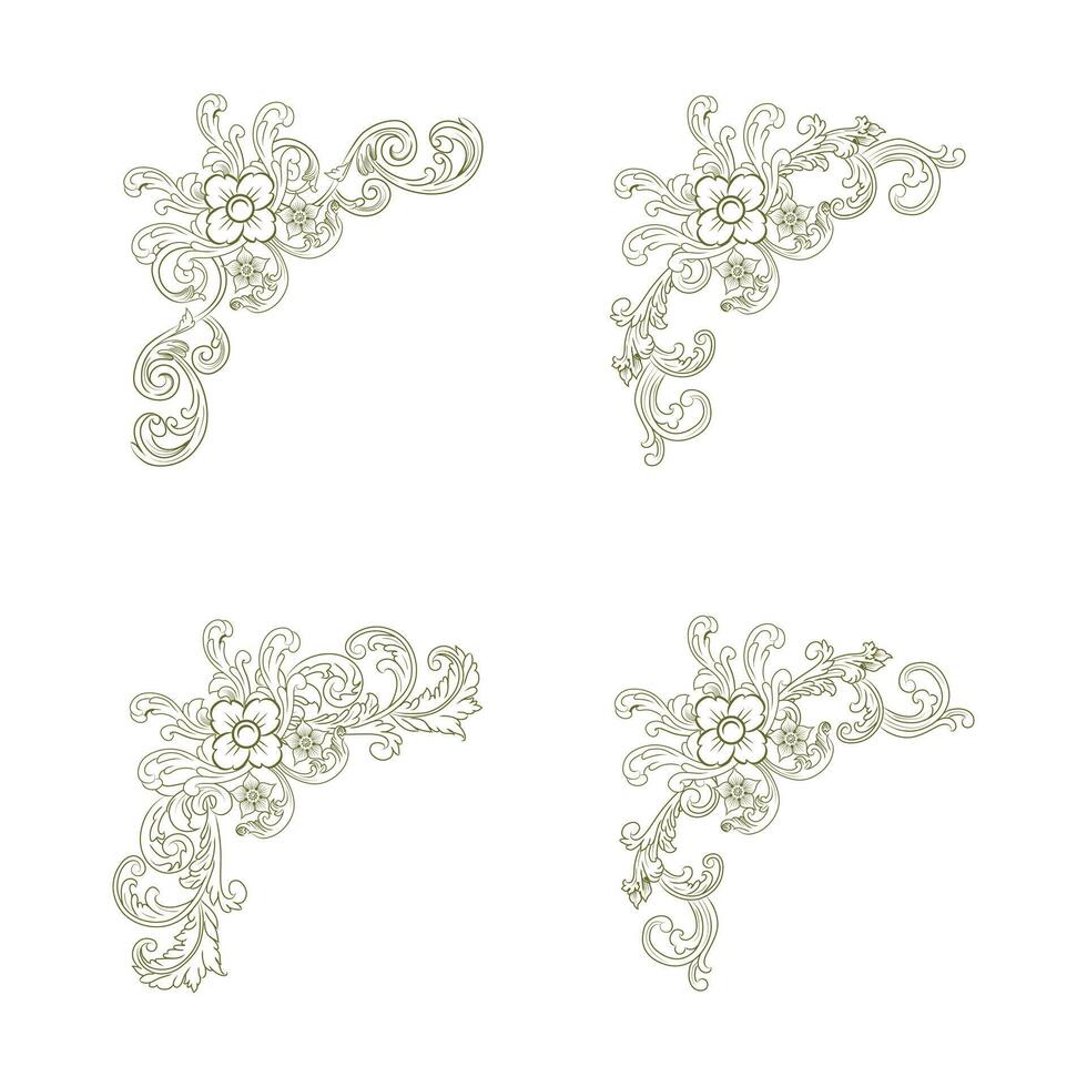 Classic Vintage Baroque Victorian Frames Separator Elements Classic Wedding Invitation vector