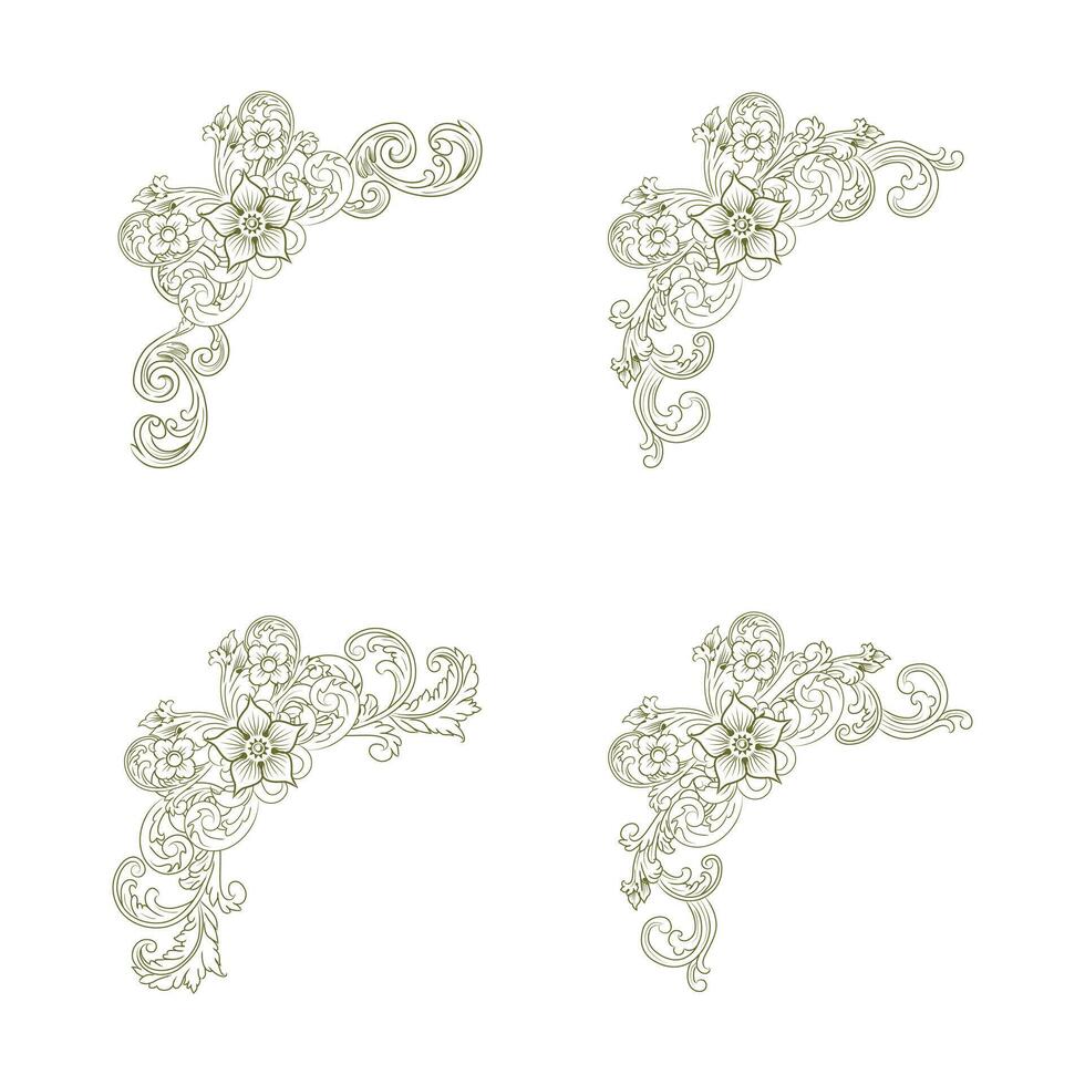 Classic Vintage Baroque Victorian Frames Separator Elements Classic Wedding Invitation vector