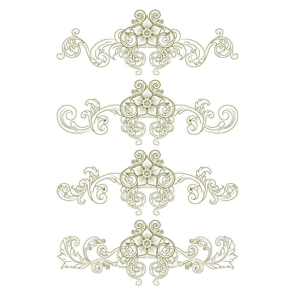 Classic Vintage Baroque Victorian Frames Separator Elements Classic Wedding Invitation vector