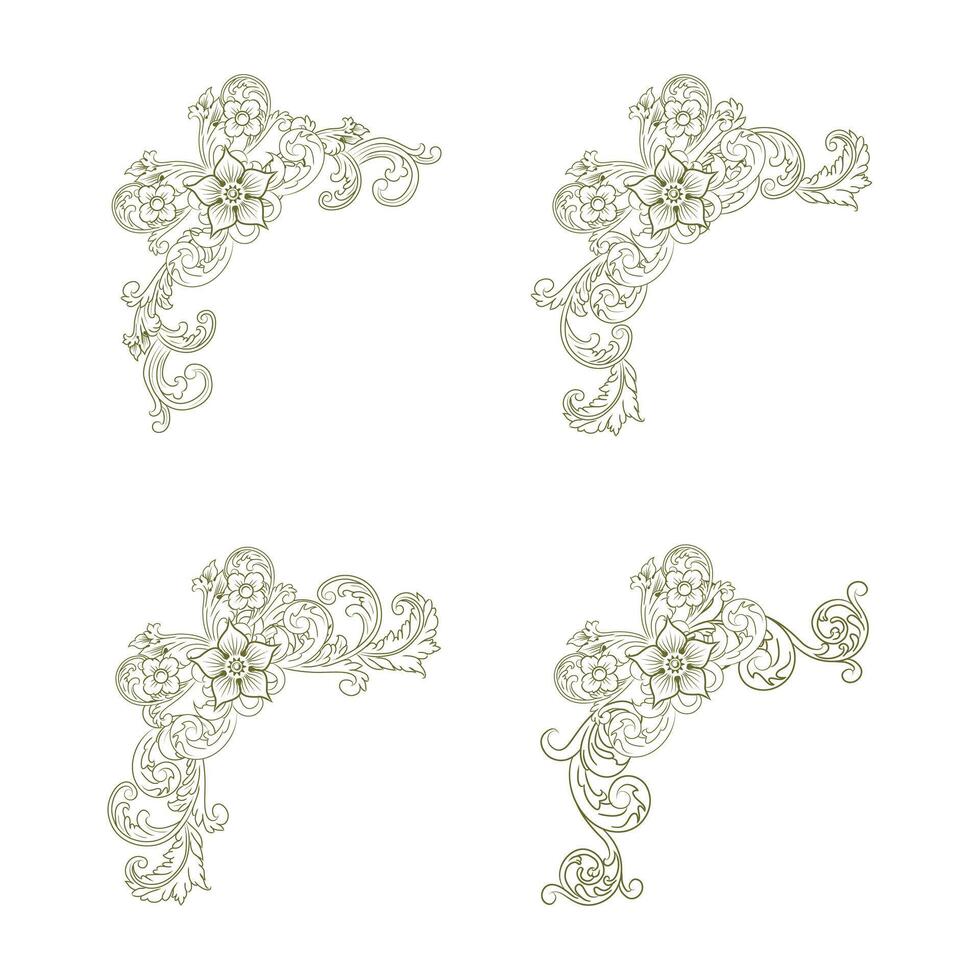 Classic Vintage Baroque Victorian Frames Separator Elements Classic Wedding Invitation vector