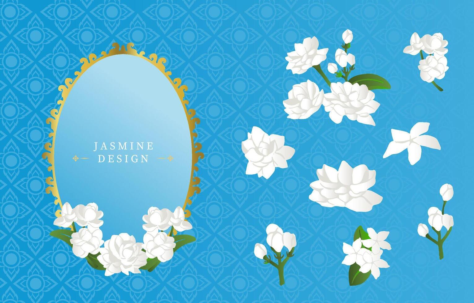 object element set of jasmine for Thailand mother's day vector