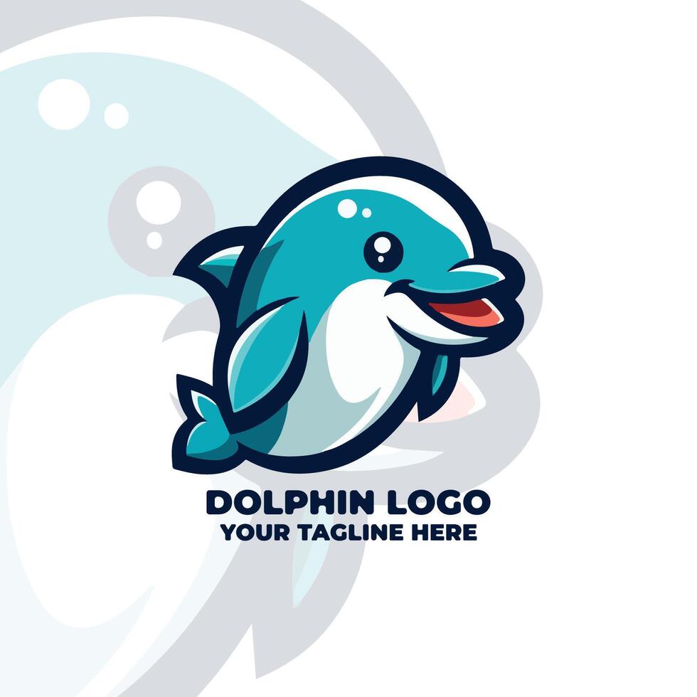 Cute Dolphin Logo Design vector