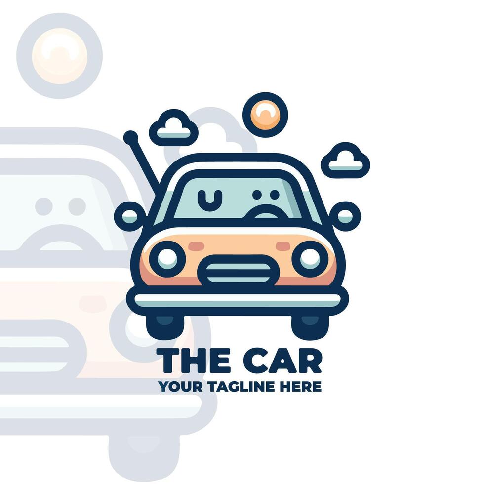 Cute Cars Logo Character Design vector