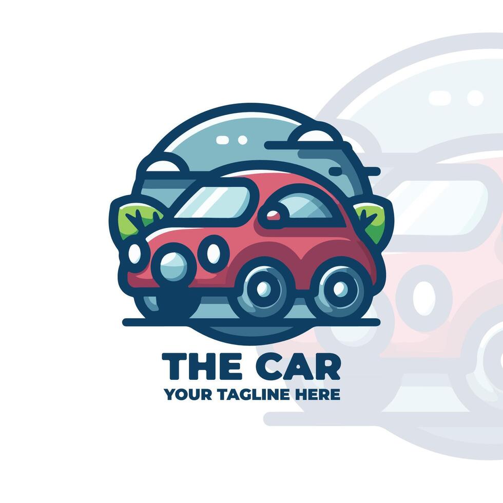Cute Cars Logo Character Design vector