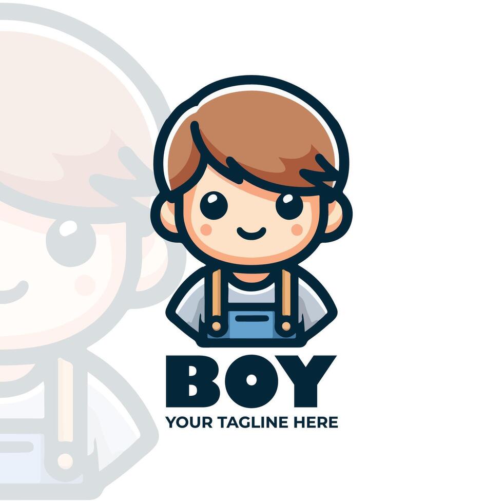 The Cute Boy Logo Design vector