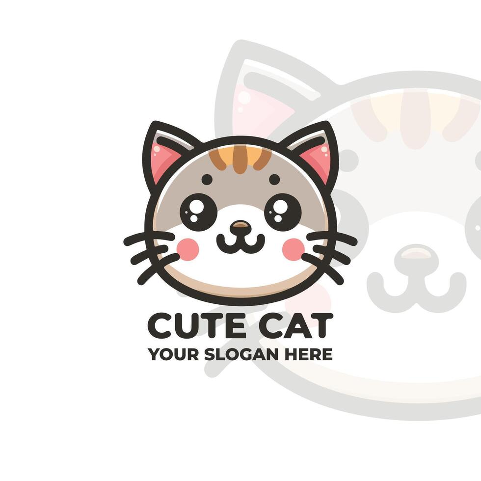 The Cute Cat Logo Design vector
