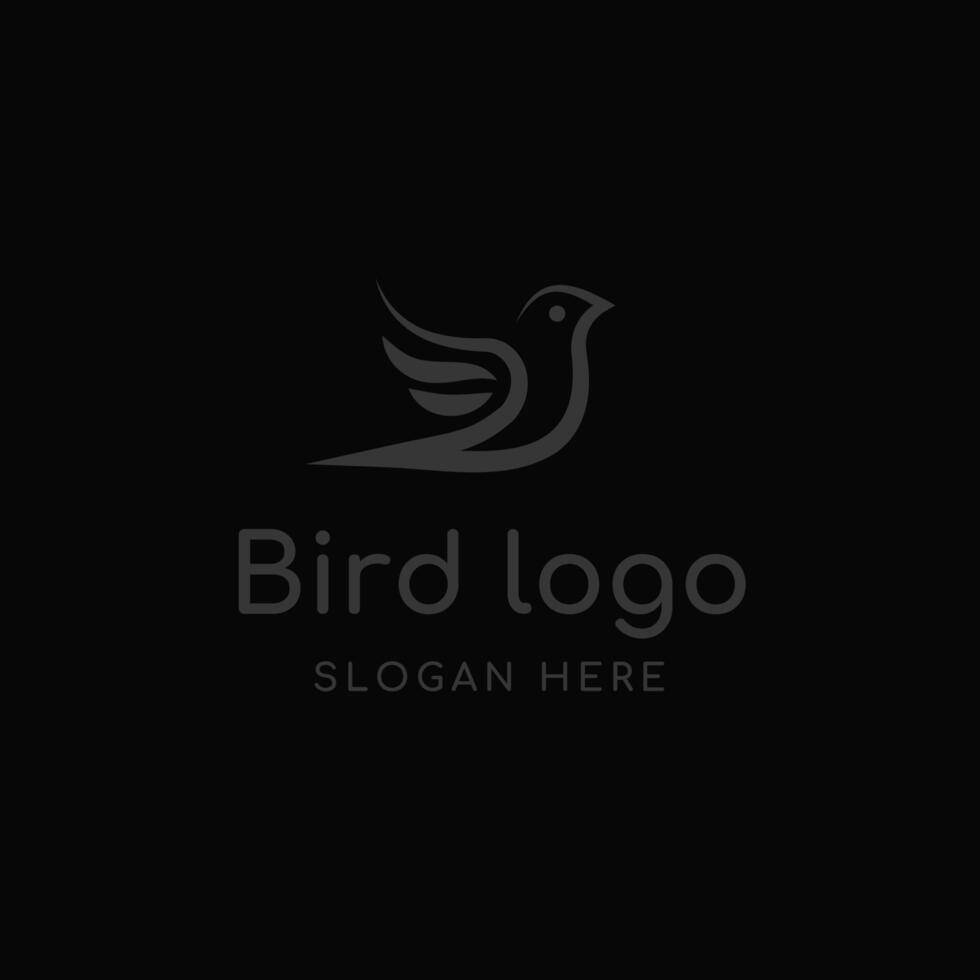 Bird stroke logo design template vector