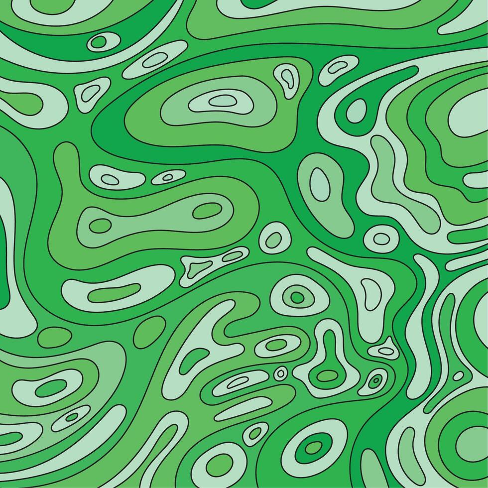 green background with black line and abstract doodle vector