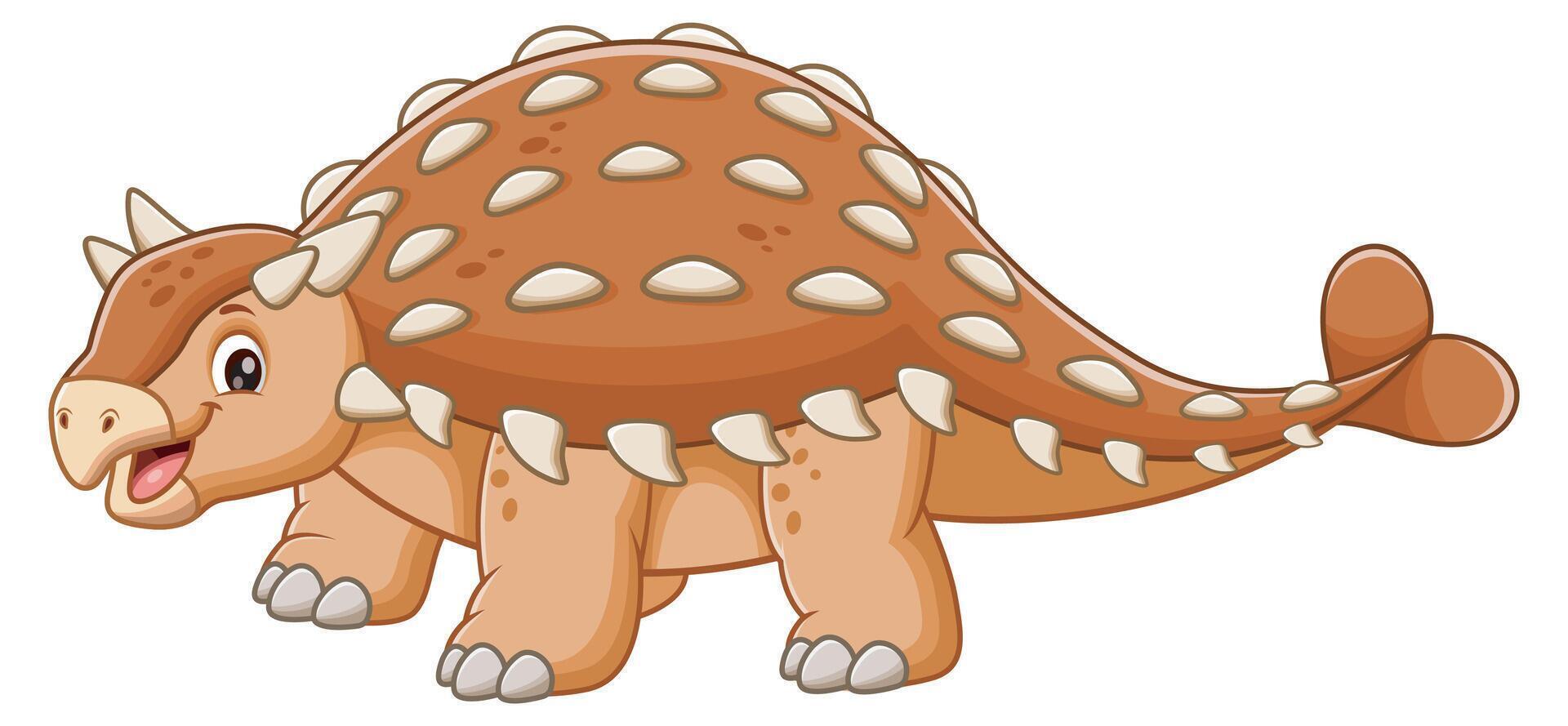 Cute Ankylosaurus Cartoon. Animal Nature Icon Concept Isolated vector