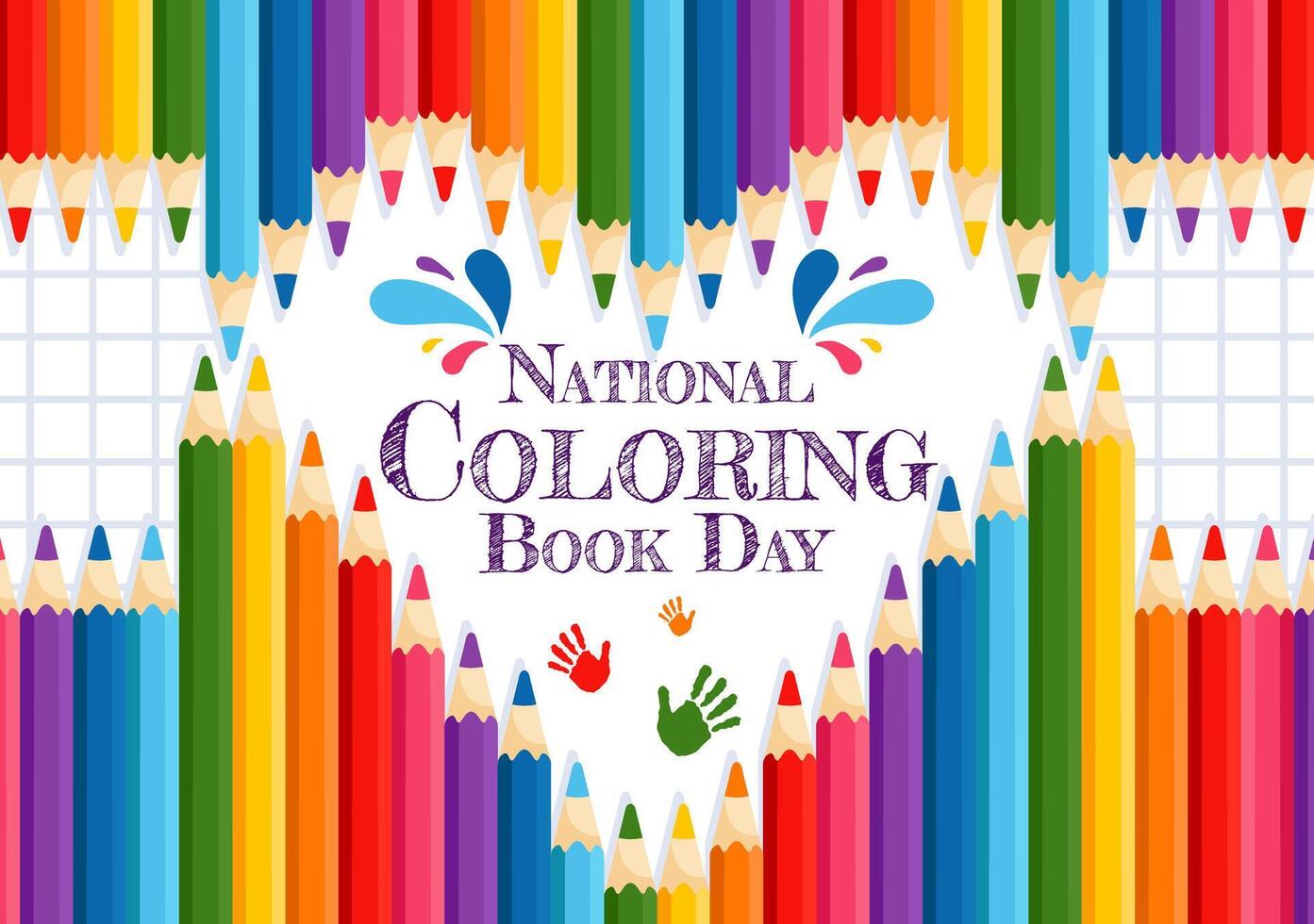 National Coloring Book Day Illustration for August 2nd featuring Colored Pencils or Crayons for Drawing in a Flat Style Cartoon Background vector