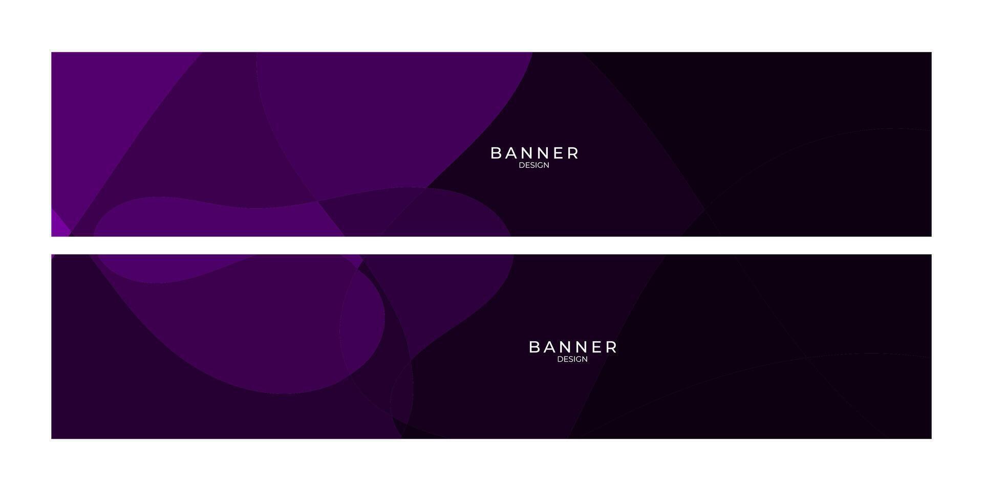 set of banner design with abstract curve shape vector