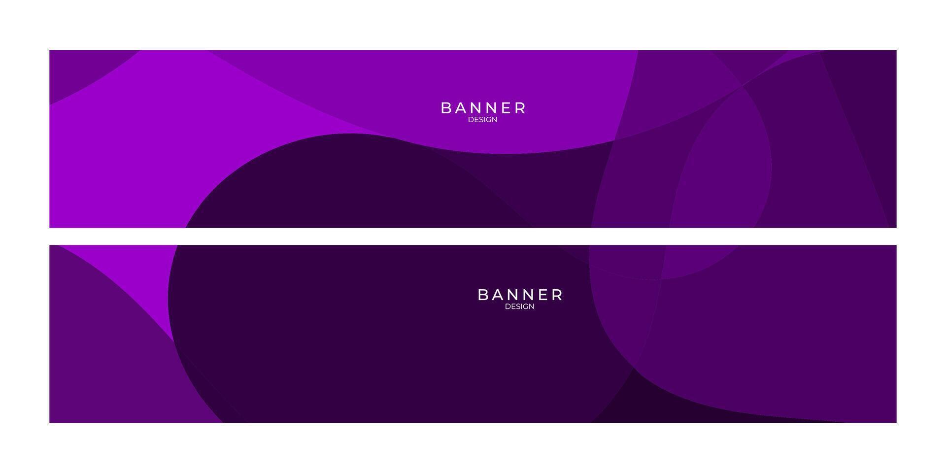 set of banner design with abstract curve shape vector