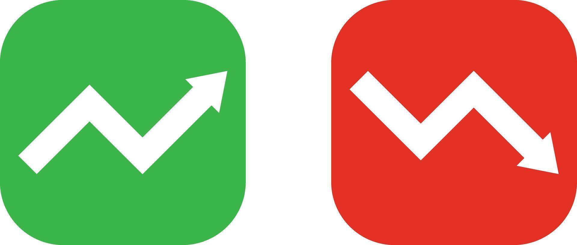 Uptrend and downtrend arrow icon set. vector