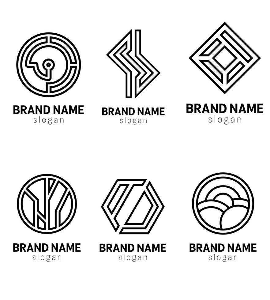 brand geometric logo designs vector