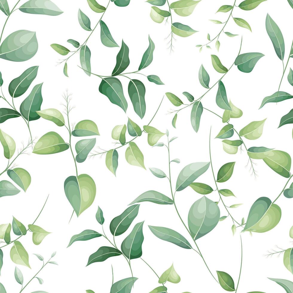 leaf botanical seamless pattern design for cover fabric interior decor Cute pattern with plant branch vector