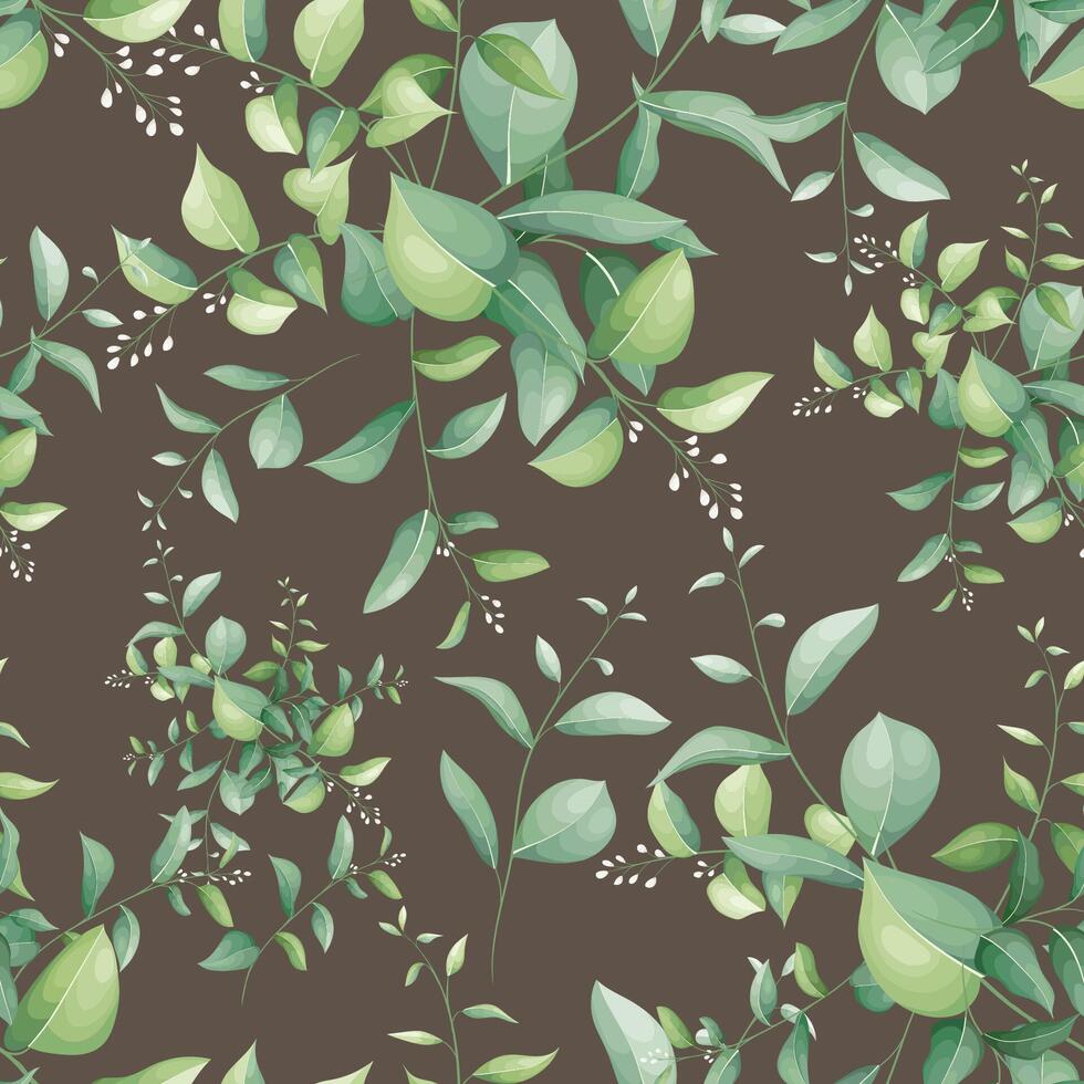 leaf botanical seamless pattern design for cover fabric interior decor Cute pattern with plant branch vector