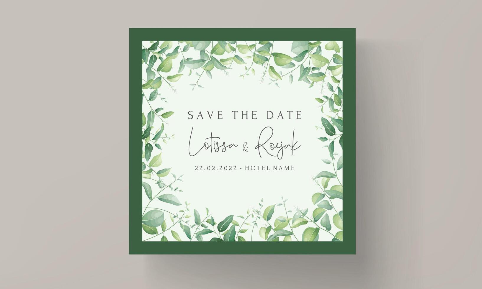 Beautiful foliage set for wedding invitation template design vector