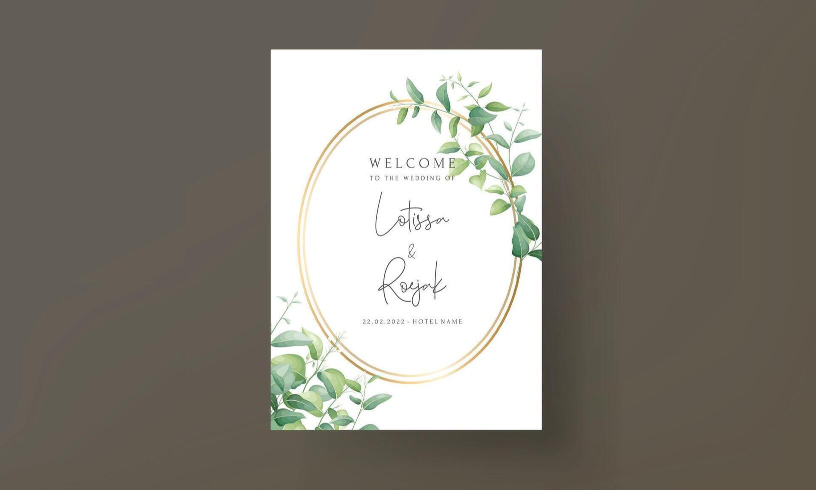 Beautiful foliage set for wedding invitation template design vector